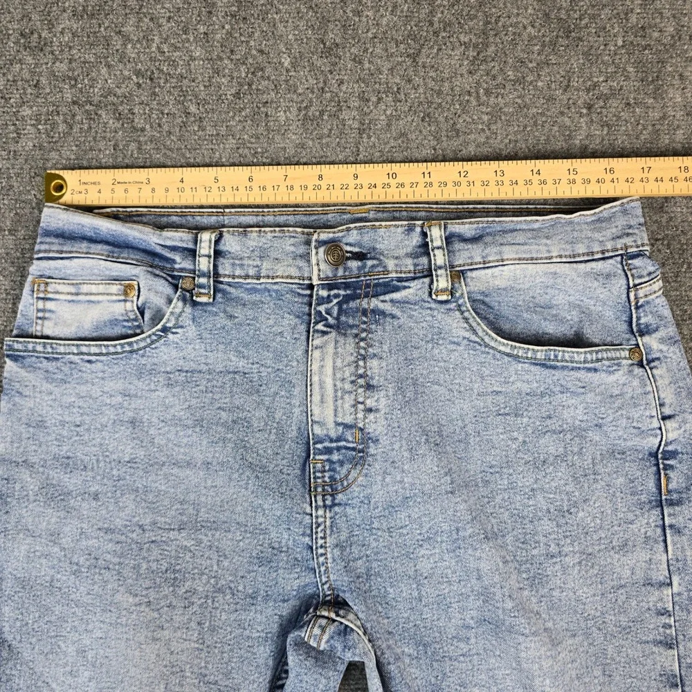 Element Mens Slim Fit Jeans Light Wash Acid Blue Denim Stretch Pants